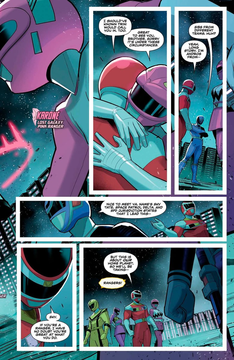 TheComicAwakens's tweet photo. Preview de Power Rangers Unlimited #2, cómic que saldrá a la venta el 12 de agosto.
BOOM! también confirmó que el primer número y se agotó y una segunda impresión se lanzará ese mismo día.
#PowerRangers #OmegaRangers #LordDrakkon #MMPR #RangerSlayer #PowerRangersUnlimited https://t.co/XGz7FK5hee