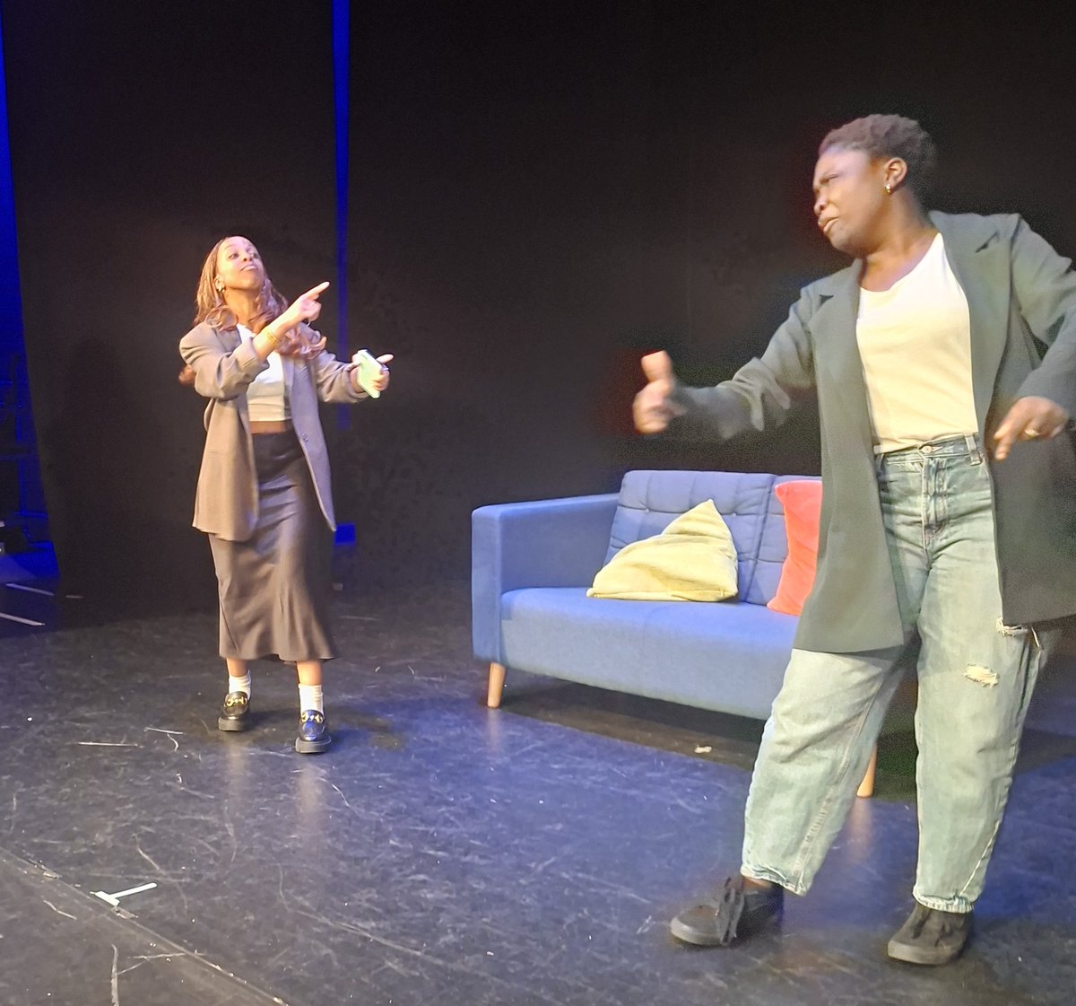 AintIAWomanUK's tweet photo. 'Pivot' written &amp; directed by Landé Belo: "Nothing good ever came after those three words..." #ThatFourLetterWord's play #3 stars Trisha Nabalayo &amp; Tolani Tunrayo Tomori. Contemporary boardroom drama, explores how dating app creators debate how 2 help their users “love” better! https://t.co/sadSKwDAz3