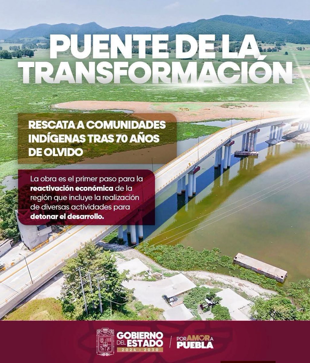 SICOMLomas's tweet photo. 📷 ¡Un puente que cambia vidas!
Lo que antes representaba un recorrido de  50 minutos, hoy se realiza en solo 90 segundos. Esta infraestructura mejora la movilidad, brinda mayor seguridad y beneficia a más de 1.7 millones de habitantes del sur de Puebla.
#PorAmorAPuebla https://t.co/EvaRzUukRT