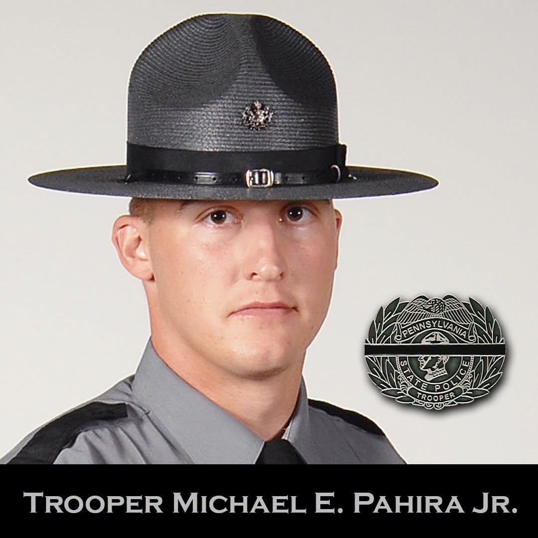 UnderTheShield_'s tweet photo. 🇺🇸 Honoring Penn State Trooper Michael Pahira, Jr., who was killed in the line of duty.

Please pray for his family, the Pennsylvania State Police, and his brothers and sisters in blue.

"Greater love has no one than this: to lay down one's life for one's friends." — John 15:13 https://t.co/4Cop3IEeSy