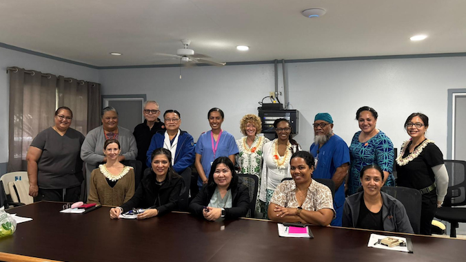 uhmanoa's tweet photo. .@uhmedjabsom's Claire Kendal-Wright is leading an effort to transform maternal-fetal care in American Samoa. Funded by a DOI grant, the #UHohana team works with local clinicians to boost high-risk pregnancy care via sonography training and telehealth ➡️ https://t.co/eL5RZJl1GY https://t.co/FIBaWaR2Ti