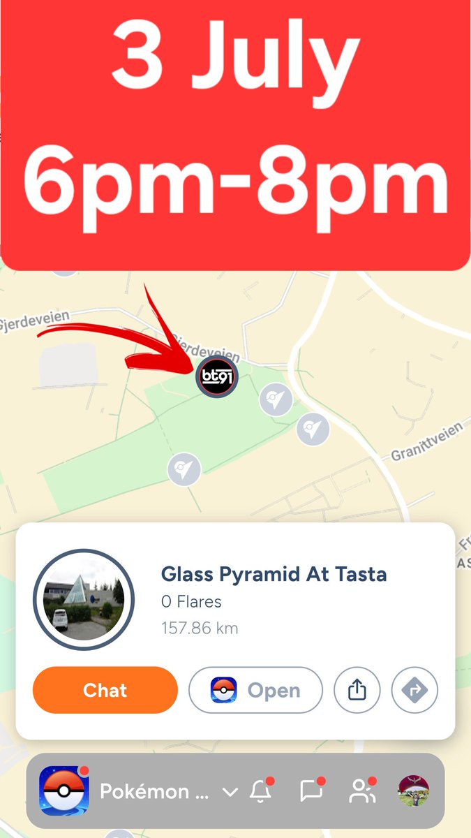 brandontan91's tweet photo. To #PokemonGO trainers in Tasta, Stavanger, Norway,
I'l| be hosting my 1st meetup in Stavanger area for Friendship Friday later (3July) from 6pm-8pm, at Tasta Idrettspark 🤩
Come join to meet other trainers to do some trades, we've got 3 special trades each 😄
See ya tmr 😁 https://t.co/s68tqyrDNd