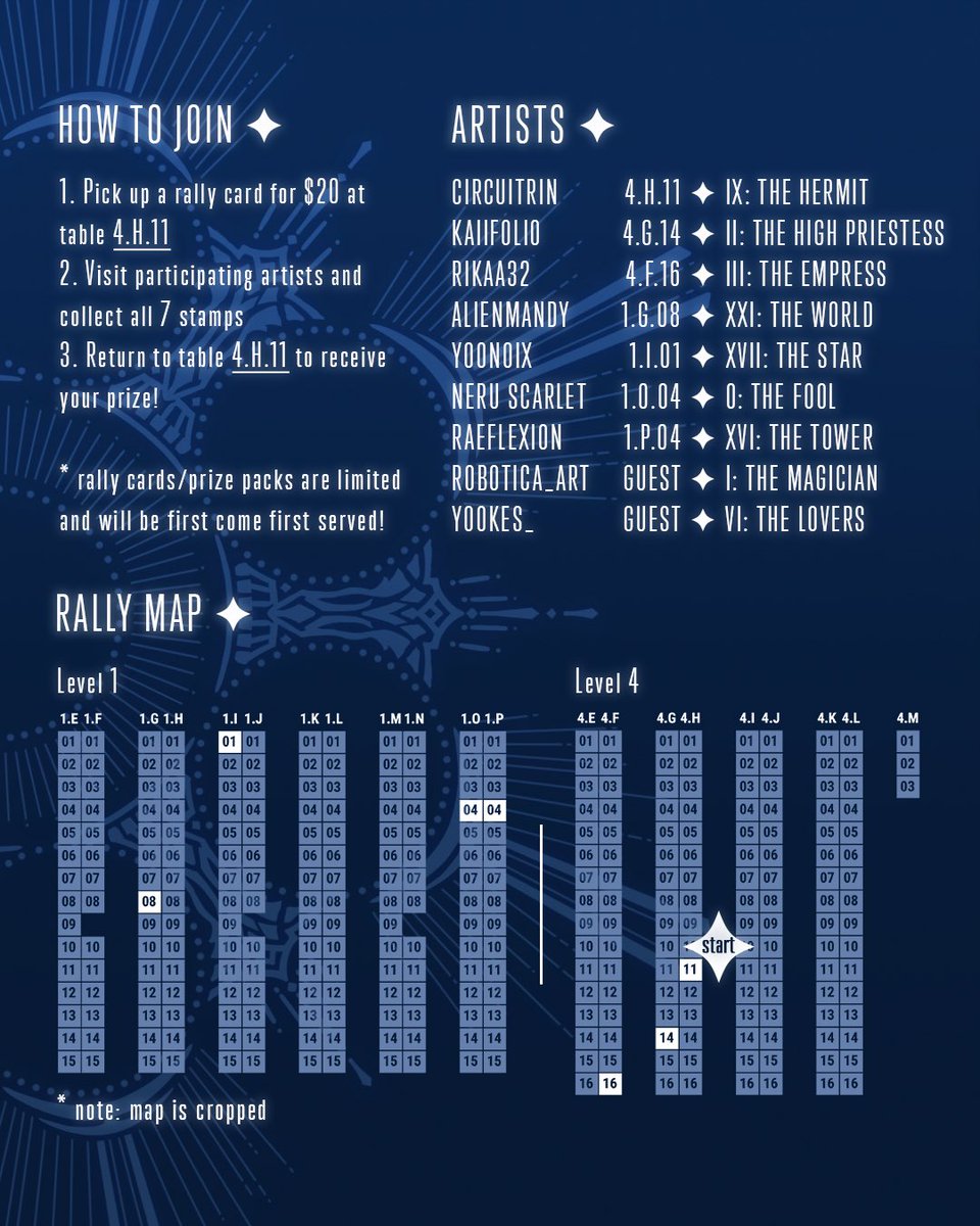 circuitrin's tweet photo. hi warriors of light at SMASH, welcome to cards of fate: a ffxiv tarot stamp rally! ✦ 

details below ⬇️

#ffxiv #ff14 #smashcon #smashcon2026 https://t.co/Uly4m90MnK
