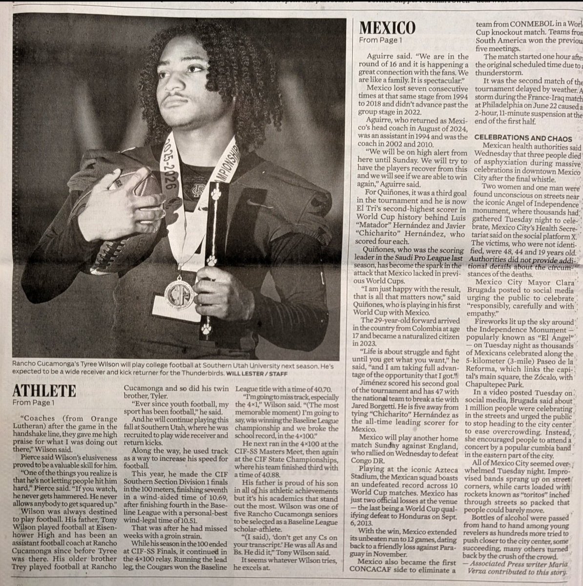 WilsonTyree3's tweet photo. I'm beyond blessed to be picked as The IE Varsity Boys Athlete of the Year🙏🏽. Thanks to my Family, Teachers, Coaches, &amp; Teammates for my development on &amp; off the field. Thanks to @PeteMarshallLaw 📝 @WillLesterPhoto 📸 for a great article to conclude my HS career
#WeAreRancho🖤💜 https://t.co/eLajhaUkAt