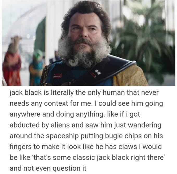 ThatEricAlper's tweet photo. Jack Black is a legend. https://t.co/7tLRKkFFik