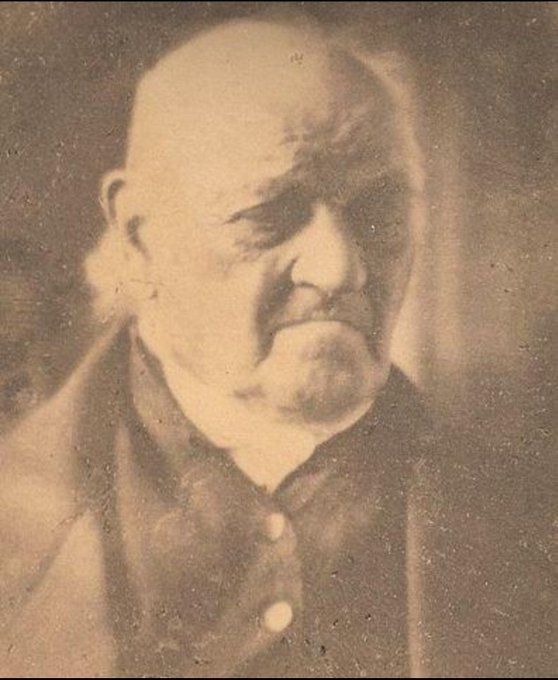 historycalendar's tweet photo. Samuel Sprague (1753-1844) was one of the few participants in the Boston Tea Party to have been photographed later in life. Below is Sprague, age 89, in 1842. https://t.co/gxKdRzGt2l