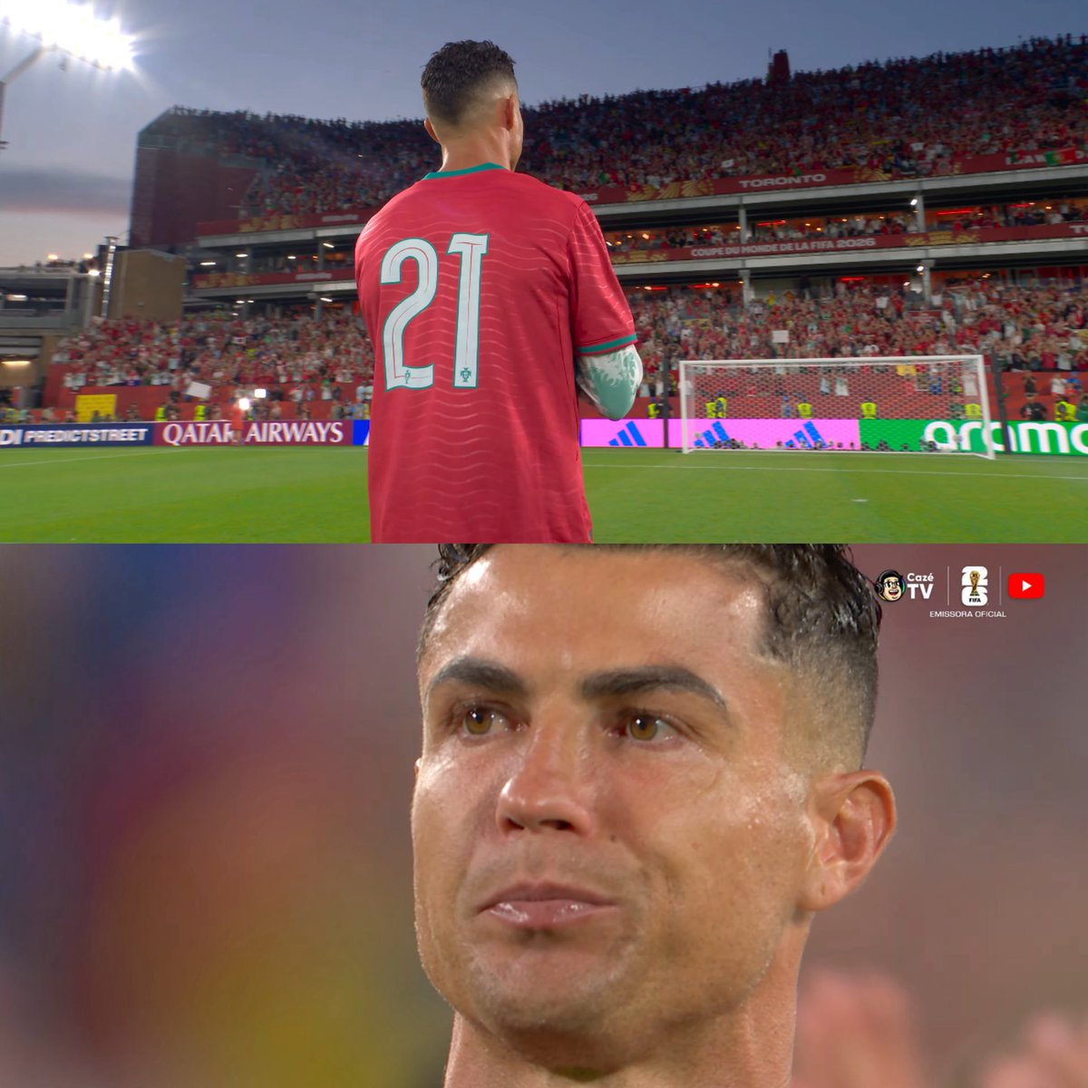 oocbrsao's tweet photo. cristiano ronaldo muito emocionado homenageando diogo jota https://t.co/AreO4Okp1Q