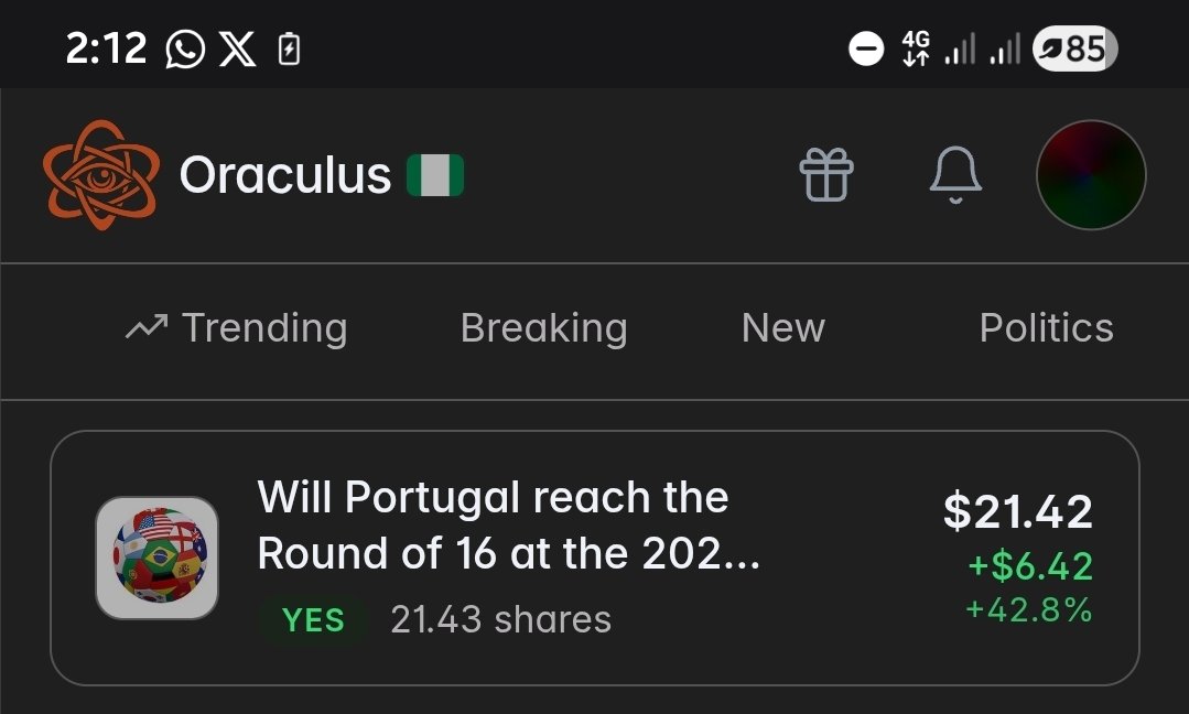 LMicha99's tweet photo. Another win in the bag 💰 
Thanks to @OraculusEye  
Hey guys go amd start your play today.. very similar to Polymarket.. events can also be predicted https://t.co/4cTBWKYfZE