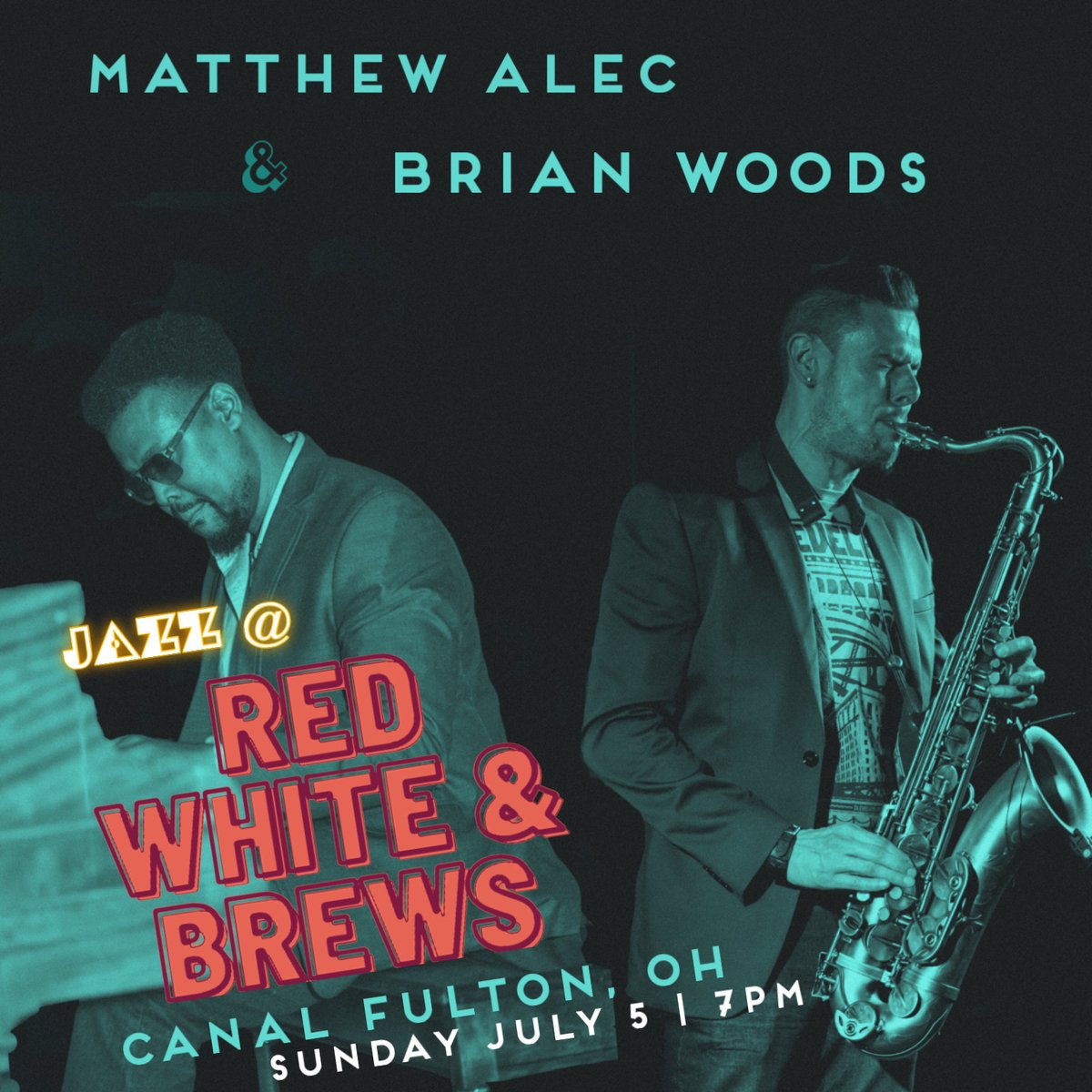 MatthewAlecJazz's tweet photo. Northeast Ohio! Join me and my brother Brian Woods on keys and vocals this upcoming Sunday July 5th for “Red, White, and Brews” at The Barn of Canal Fulton 🎹🎷

They've got something for the whole family... and your first drink is free with a ticket 😉🍺

https://t.co/vNB1tb851T https://t.co/wsgpytl3Nv