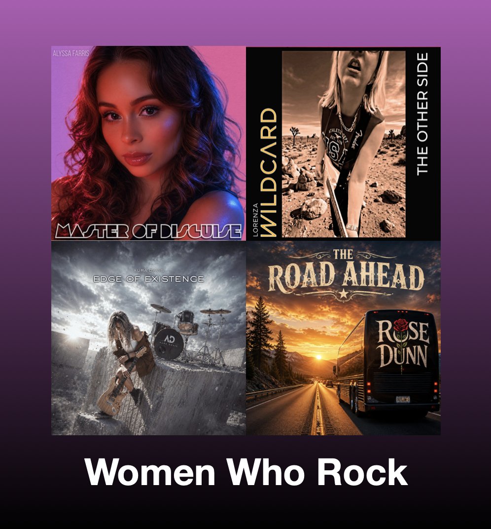 ScottKash88's tweet photo. NEW #WomenWhoRock a multi-genre playlist Vol.245 with the best #newmusic

@alyssamfarris Master of Disguise
@LorenzaWildcard The Other Side
@thisisauradavis EP Edge of Existence
@rose_dunn_music The Road Ahead
+MORE

#Spotify
https://t.co/hkPE7rsdKJ

#NewMusic2026 #MultiGenre https://t.co/mSyPrOwYeU