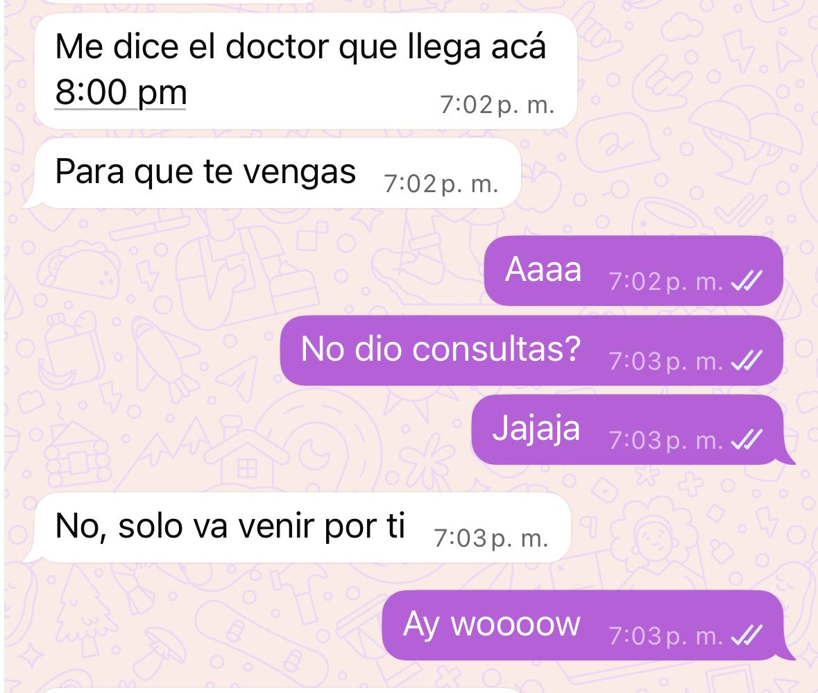 FerEstras's tweet photo. NO PUEDOOO 😭😭😭😭
Saben lo que significa que un doctor te de su tiempo 🥹 https://t.co/M2GkTZ77QT