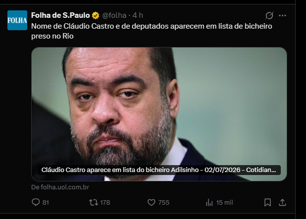 rob_correia's tweet photo. @folha De Cláudio Castro a gente já sabe tudo... eu quero é saber a quantas anda a investigação sobre o 'surubão das astronautas'...😁👍

https://t.co/D2Lvqh7Tei https://t.co/T1Lz1M5tue