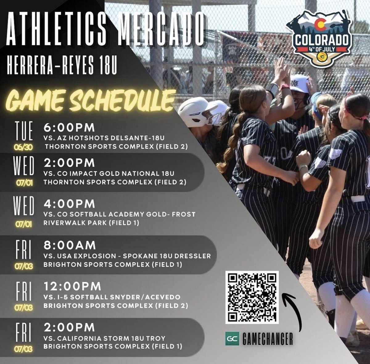 Smalls_2008's tweet photo. Schedule reset in Colorado! Ready for 3 games tomorrow!!!! Let’s go!!! #coloradosparkler #softballpitcher #2027player https://t.co/H8PTpzcRws