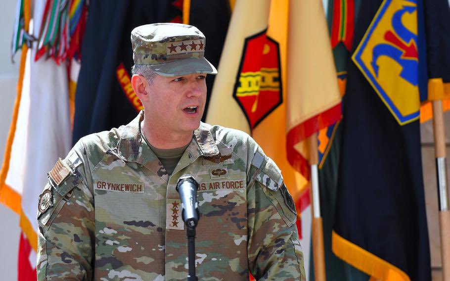 sentdefender's tweet photo. Gen. Christopher T. Donahue relinquished his position as Commander of U.S. Army Europe and Africa (USAREUR-AF) in Wiesbaden, Germany, during a ceremony at Clay Kaserne on Thursday, following recent reports of tension between himself and Defense Secretary Pete Hegseth. General Donahue’s position in Europe, previously a command for a four-star officer, will be downgraded to a three-star command under order from the Pentagon, with Maj. Gen. Christopher Norrie to serve as the Acting Commander of USAREUR-AF.