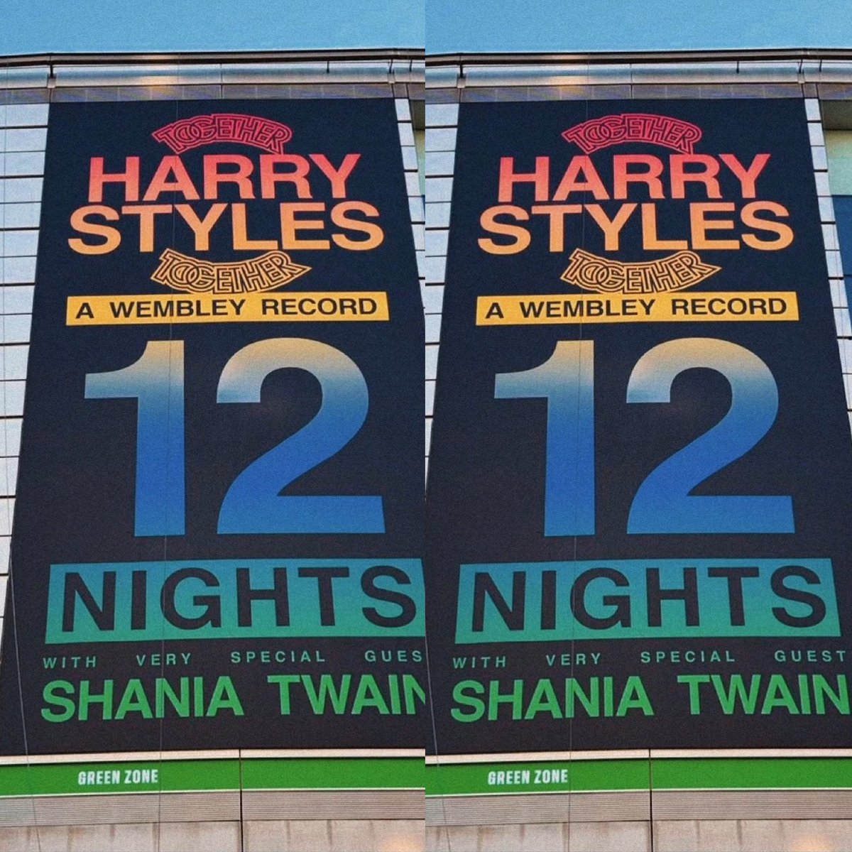 goldenrryhrry's tweet photo. only two shows left and harry is officially going to break the record for most wembley shows in a single tour, then in a few months he'll receive his 30 nights msg banner. to witness him at the peak of his career making history all over again makes my heart wanna burst with pride https://t.co/1Dbspojwk1