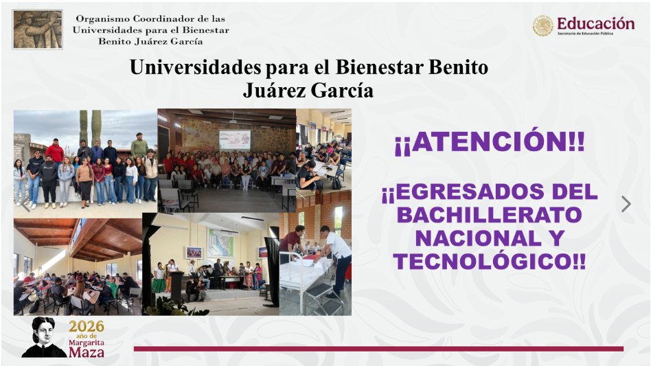 CETIs57's tweet photo. ¿Terminaste el bachillerato en el #CETIS57 y buscas universidad? 🎓 

Las Universidades para el Bienestar Benito Juárez García abren su registro de julio.
❌Sin examen de admisión 
💰100% Gratis

Consulta sedes y requisitos completos en este enlace: 
🔗https://t.co/wom4dd2sAW https://t.co/xiBlJwzIYA