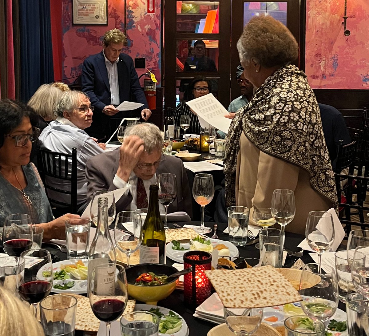 ADLMidwest's tweet photo. Grateful to co-host a recent Freedom Seder and deepen our shared commitment to justice with the Board of @DuSableMuseum, one of the oldest independent Black history museums in the US. The event combined the ancient Passover Exodus story &amp; rituals with the fight for civil rights. https://t.co/aBYiRkgSmw