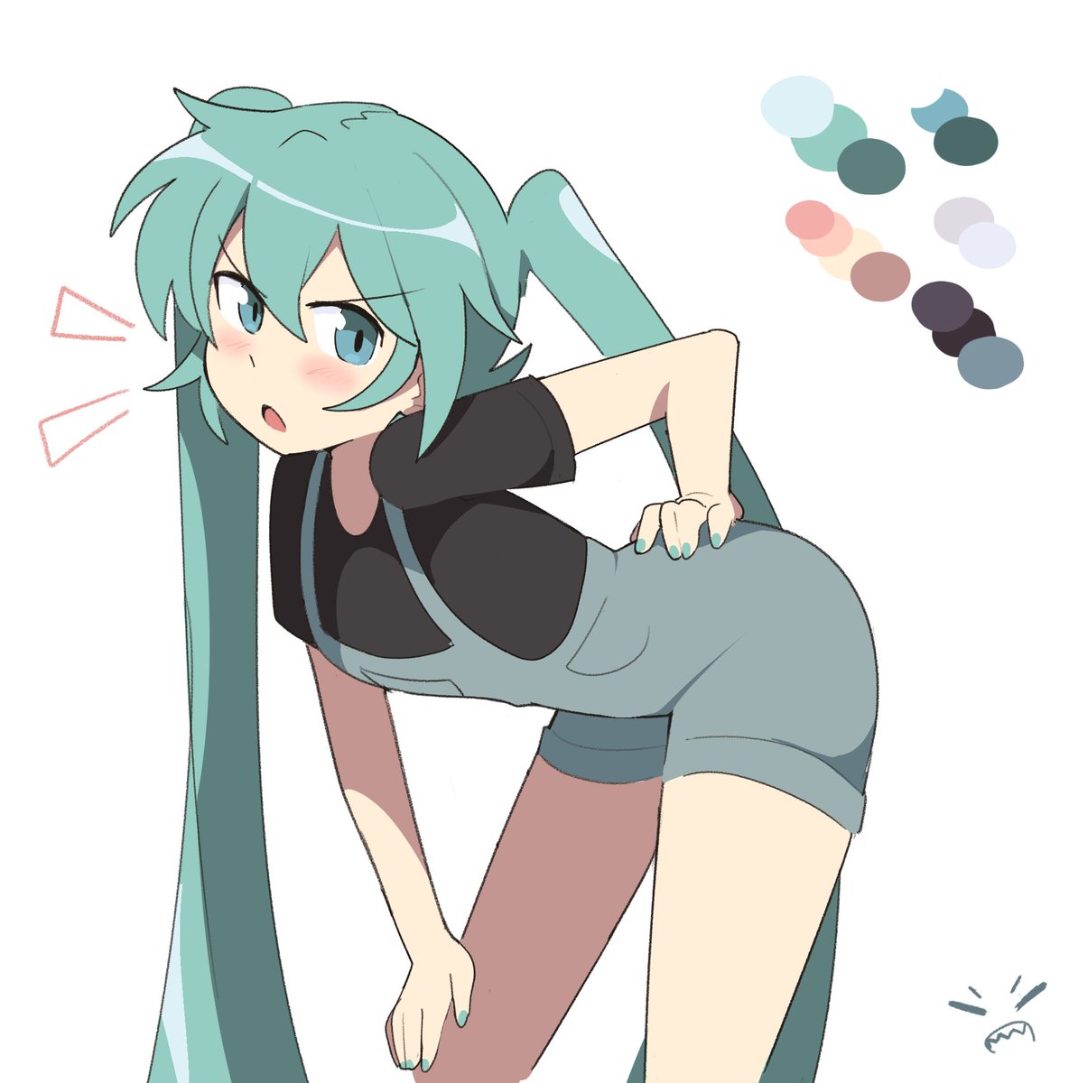 abstractsama's tweet photo. quick study of miku on kanzaki hiro artstyle https://t.co/2pfvU0R3Od