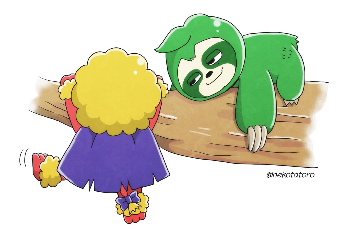nekotatoro02's tweet photo. 🦥と🦁 https://t.co/eeOTytzwoQ