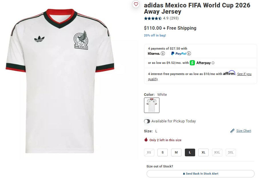 SneakerVisionz's tweet photo. Ad: Sizes Added: 20% Off In The Cart 
adidas Mexico FIFA World Cup 2026 Away Jersey

Shop: https://t.co/jPQ9O0ur66 https://t.co/smBSf0XaOk