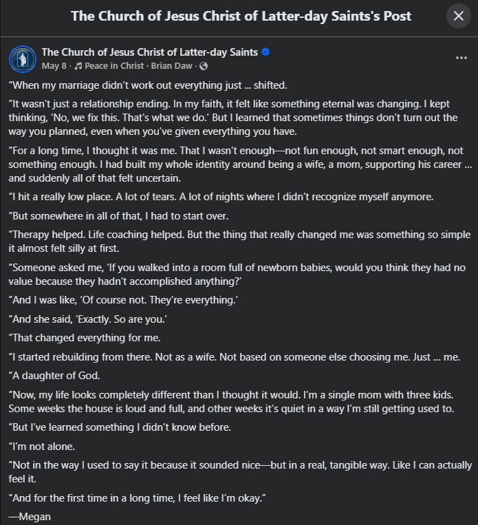 extradeadjcb's tweet photo. It's not really about the gays, or feminism, or normal people not "feeling seen" - all of that is downstream of worship of the self, God as a vehicle for self-actualization & self-acceptance

The reason I don't want my daughter to think or talk this way is that this search for fulfillment within oneself is a bottomless pit, I have never met a person who talks like this who is actually happy