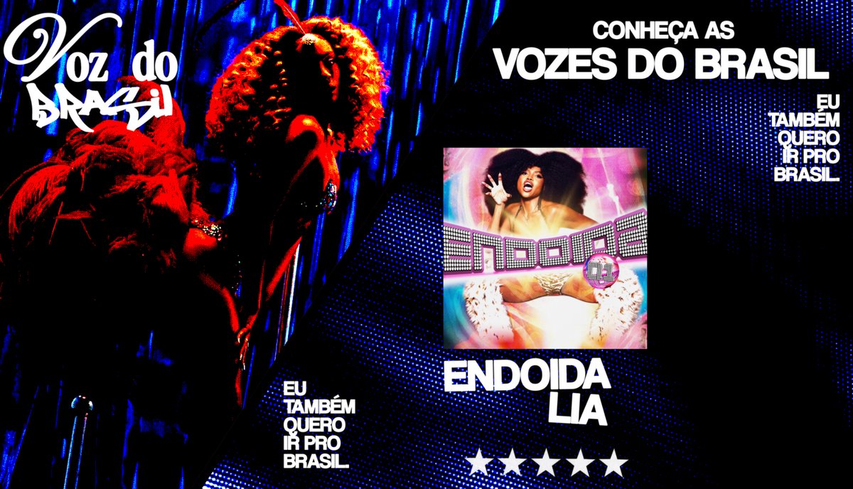 lizzywyl's tweet photo. ⭐️⭐️⭐️⭐️⭐️
Conheça as vozes do Brasil:
💿 #ENDOIDA de @vampireroty 💙
#VozDoBrasil🇧🇷 https://t.co/6NjPlGqf6d