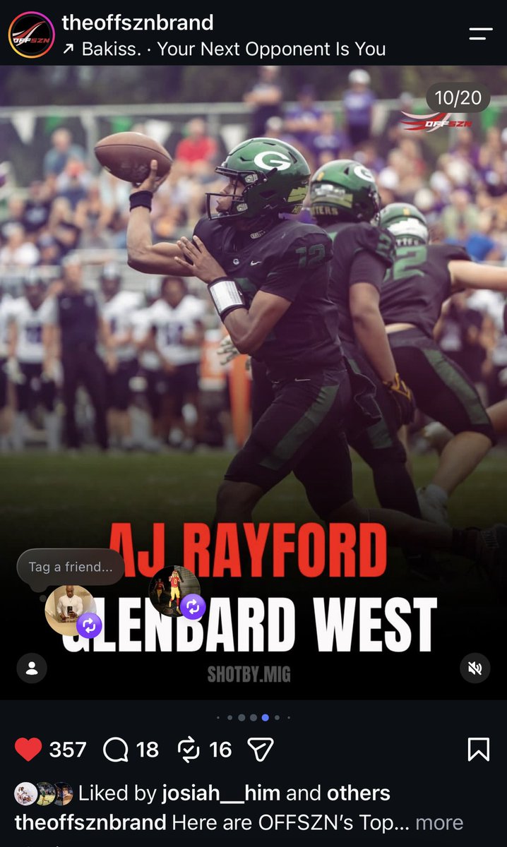 Rayford1Aaron's tweet photo. RT @AJRay21: Always appreciate the Love @offsznbrand #SeniorSeasonLoading🎥 https://t.co/Duy3WTPWev