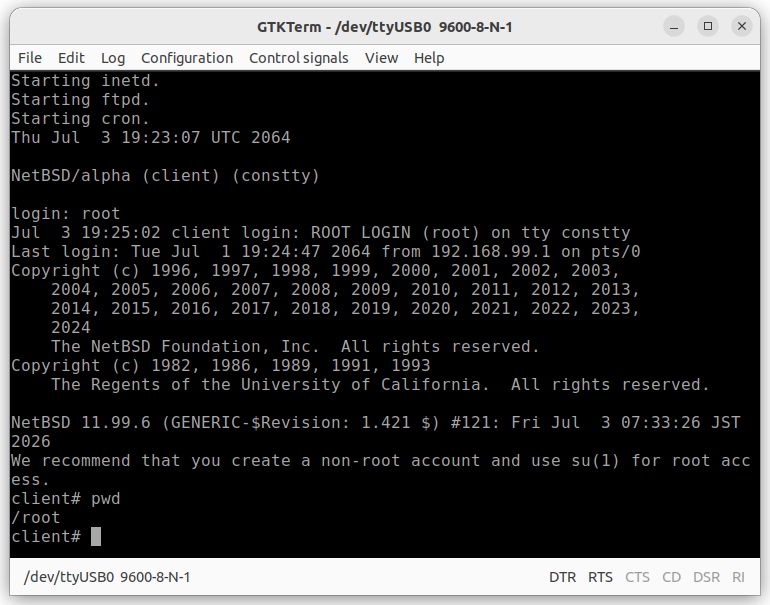 kanpapa's tweet photo. 無事ログインできました。#NetBSD #AXPvme #DECalpha #VMEbus https://t.co/yyVswsyXHz