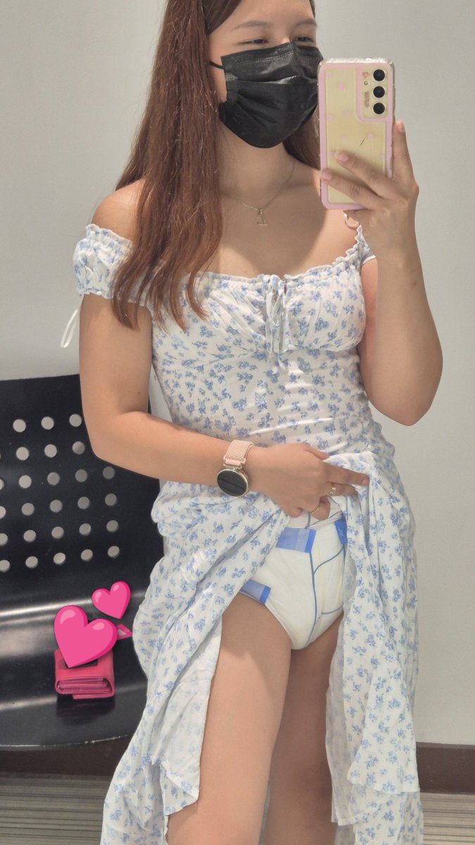 little_kittenh's tweet photo. Lately, I've become a fan of wearing only dresses when I go out 🥰 since they perfectly hide the diaper 🙈 and the wind is unlikely to blow it up, unlike with a skirt 🤔 https://t.co/2ulwG4rq4G