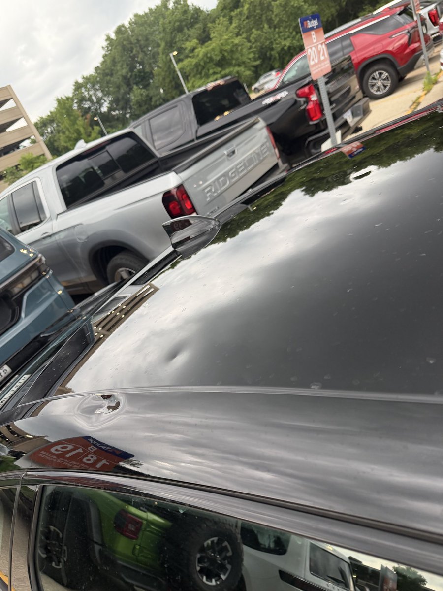 AggieExplorer's tweet photo. You can rent this for $100 a day. It’s just a Honda Accord with a little bit of hail damage. Never mind, the giant dent on top of the door, which is not from hail. https://t.co/69Fdn16unI