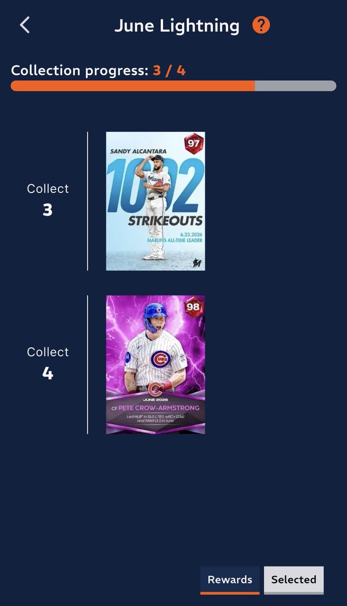 iamgmart's tweet photo. @MLBTheShow fix this can’t collect the card https://t.co/c4sTJRPgw9