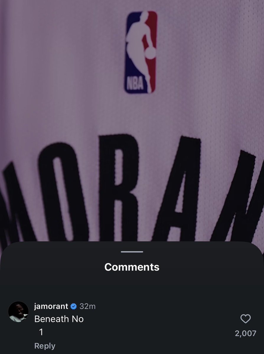 shaesharpeshow's tweet photo. Ja Morants comment on the Blazers video announcing his new number:

“Beneath No 1”

That’s a personal mantra of Ja, and advice his mom would always giving him to build confidence when he was a kid. He also has the phrase tattooed on his left arm 🔥 https://t.co/cdzQM9EKnp