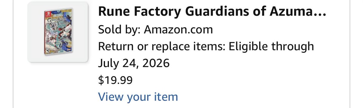 _chrisoliphant's tweet photo. @RuneKingRhoam And likely at a fraction of the cost of digital in the Nintendo store.  I got rune factory brand new for $20 shipped on one of the prime days while it is still $60 in the store months after release. https://t.co/NBwIOysBCz