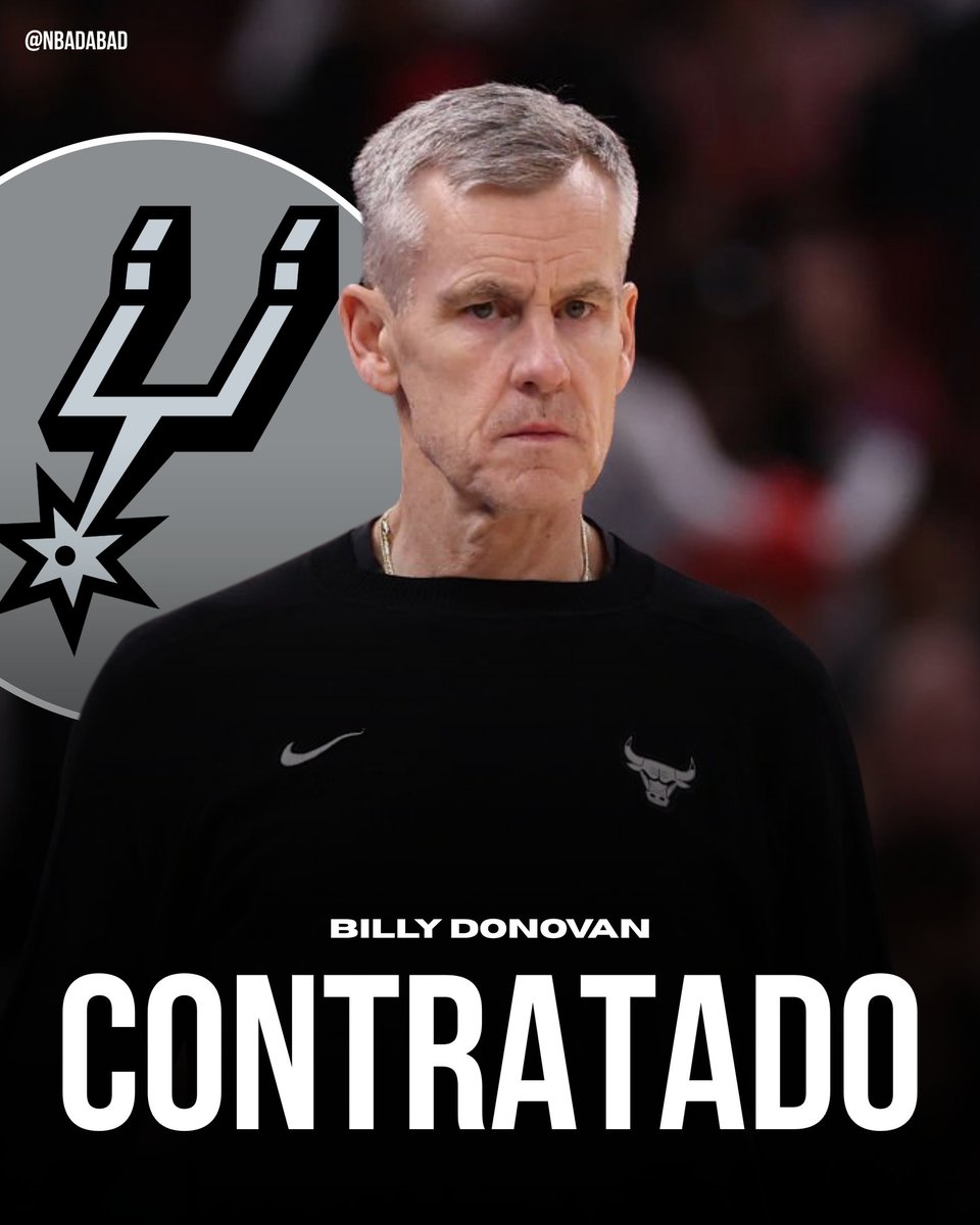 NBAdabad's tweet photo. 🚨 CONTRATADO!

Billy Donovan é o novo assistente técnico principal do San Antonio Spurs!

🗞️ @ShamsCharania https://t.co/IrwkUhMHun