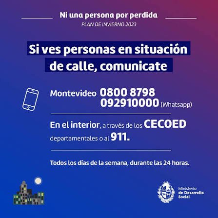 ndieggo14's tweet photo. Ante estos fríos es bueno saber a qué número llamar si vemos gente en situación de calle. Por favor compartir, el clima está bravo https://t.co/nHT1bQWo0L