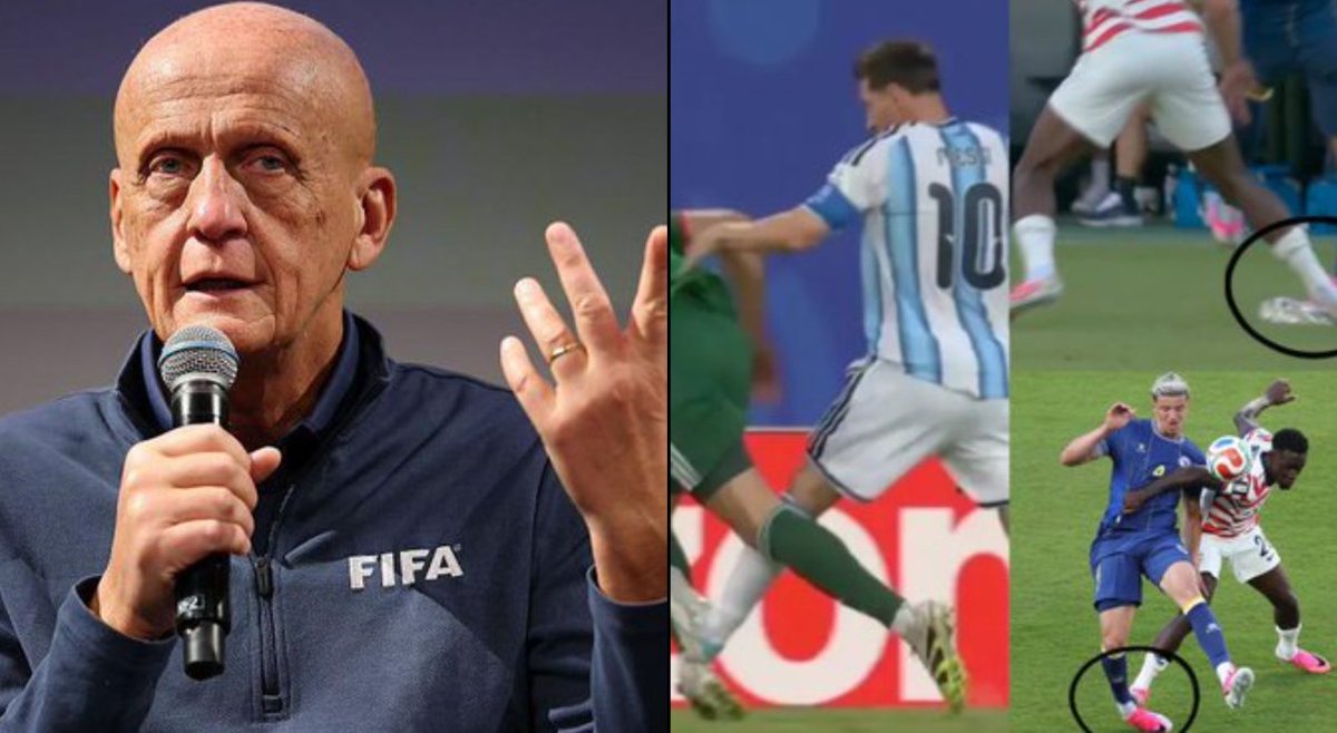 deportes24ar's tweet photo. 🗣️PIERLUIGI COLINA, Presidente del comité de árbitros de la FIFA, sobre la comparación de las faltas de Lionel #Messi y Folarin Balogun:

“La entrada de Messi nunca fue una que debiera considerarse tarjeta roja. Fue involuntaria, y no dejó su pie en el tobillo del oponente después del contacto.

El incidente de Balogun es completamente diferente. La forma en que se torció el tobillo del jugador fue muy peligrosa. Si yo hubiera sido el árbitro, habría mostrado una tarjeta roja.

Desafortunadamente, muchos aficionados no entienden estas distinciones y seguirán sacando a relucir el incidente de Messi puramente por clics e interacciones, porque es Messi.”