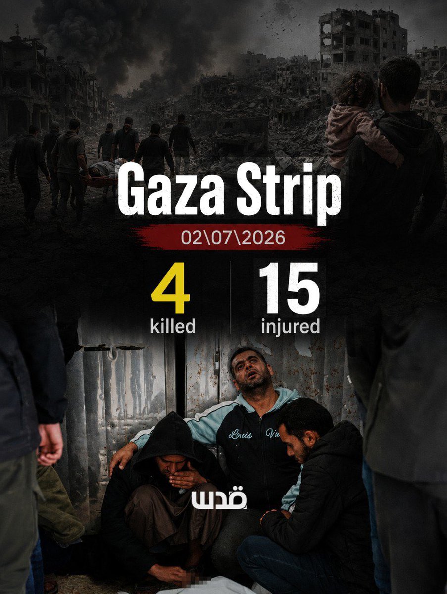 QudsNen's tweet photo. At least four Palestinians were killed in separate Israeli attacks across the Gaza Strip on Thursday, according to medical sources.
Two people were killed and several others injured after an Israeli strike targeted a tent near Street 5 in Mawasi Khan Younis, southern Gaza.
Meanwhile, medical sources announced that another Palestinian succumbed to wounds sustained earlier in the day when an Israeli strike hit a motorcycle in the Nuseirat refugee camp in central Gaza.