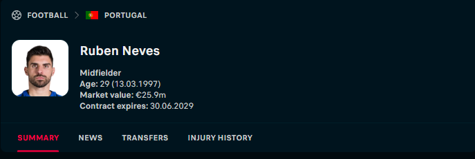 VNaDropsie's tweet photo. WTF???
Can someone tell me why Ruben Neves dosen't have a club in Flashscore? For everyone he have contract to 2029 so LMAO @Flashscorecom #portugal https://t.co/J0TEqy35nY