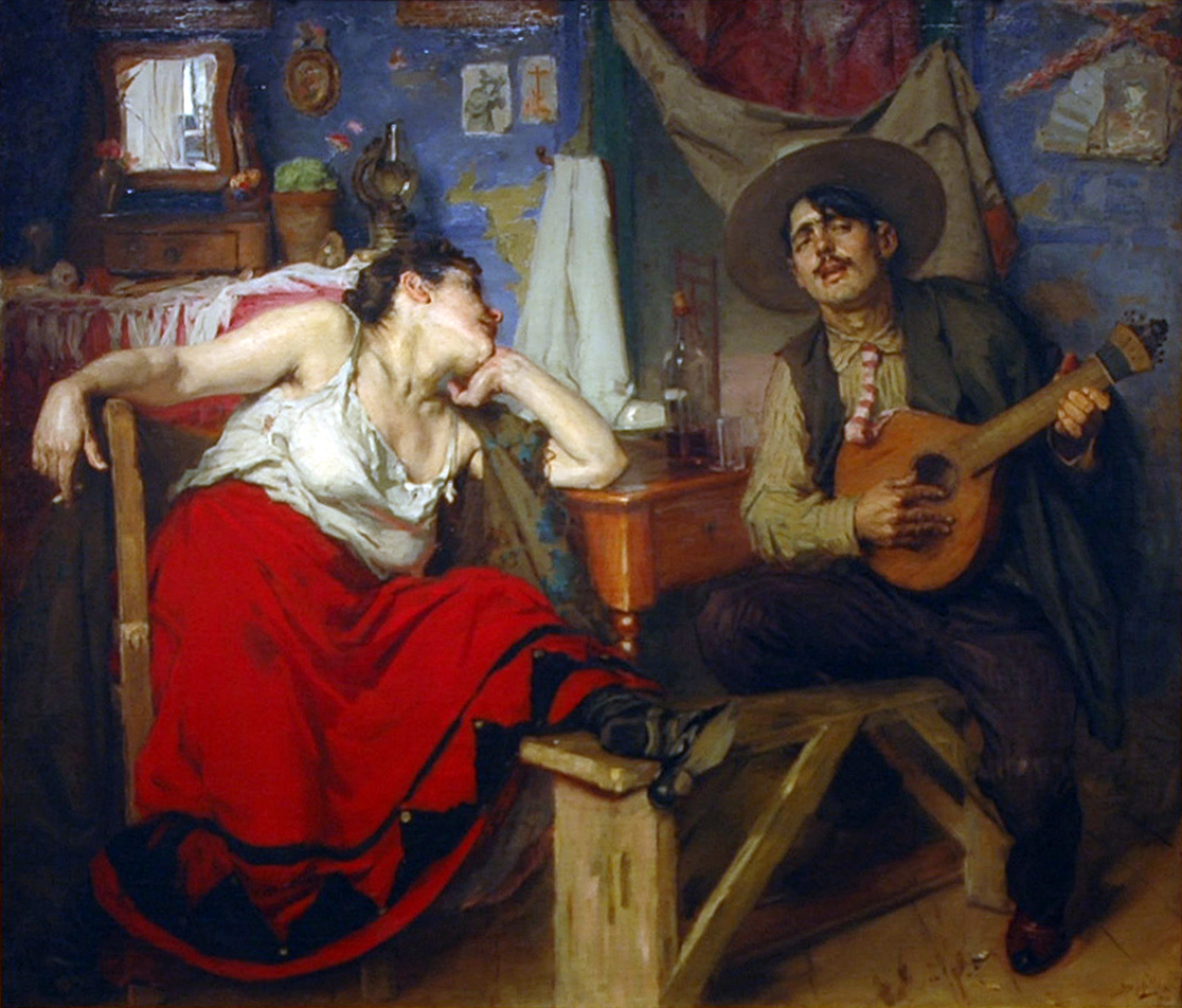 TheCultural1's tweet photo. José Malhoa's O Fado (1910) captures more than music. It preserves the soul of Portugal through silence, longing, and emotion. A timeless masterpiece where every glance tells a story. 🇵🇹🎨⚽

#FIFAWorldCup #WorldCup2026 #Portugal #POR #PortugalvsCroatia #JoséMalhoa #OFado #Art https://t.co/R48DiHiemW