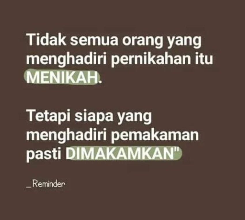 DermagaGarely's tweet photo. Pengingat diri....
di bulan penuh dengan undangan pernikahan.. https://t.co/6R7mMnvhxu
