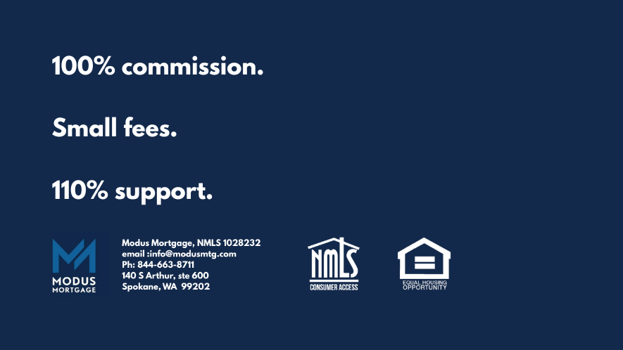 ModusMortgage's tweet photo. Tired of franchise fees and splits?
Modus Mortgage has one of the most competitive fee structures in the nation.
Ask us what our rates are like.
#mortgageloanoriginator #loanofficer #mortgagejobs #mlo https://t.co/xHyBPWPGjk