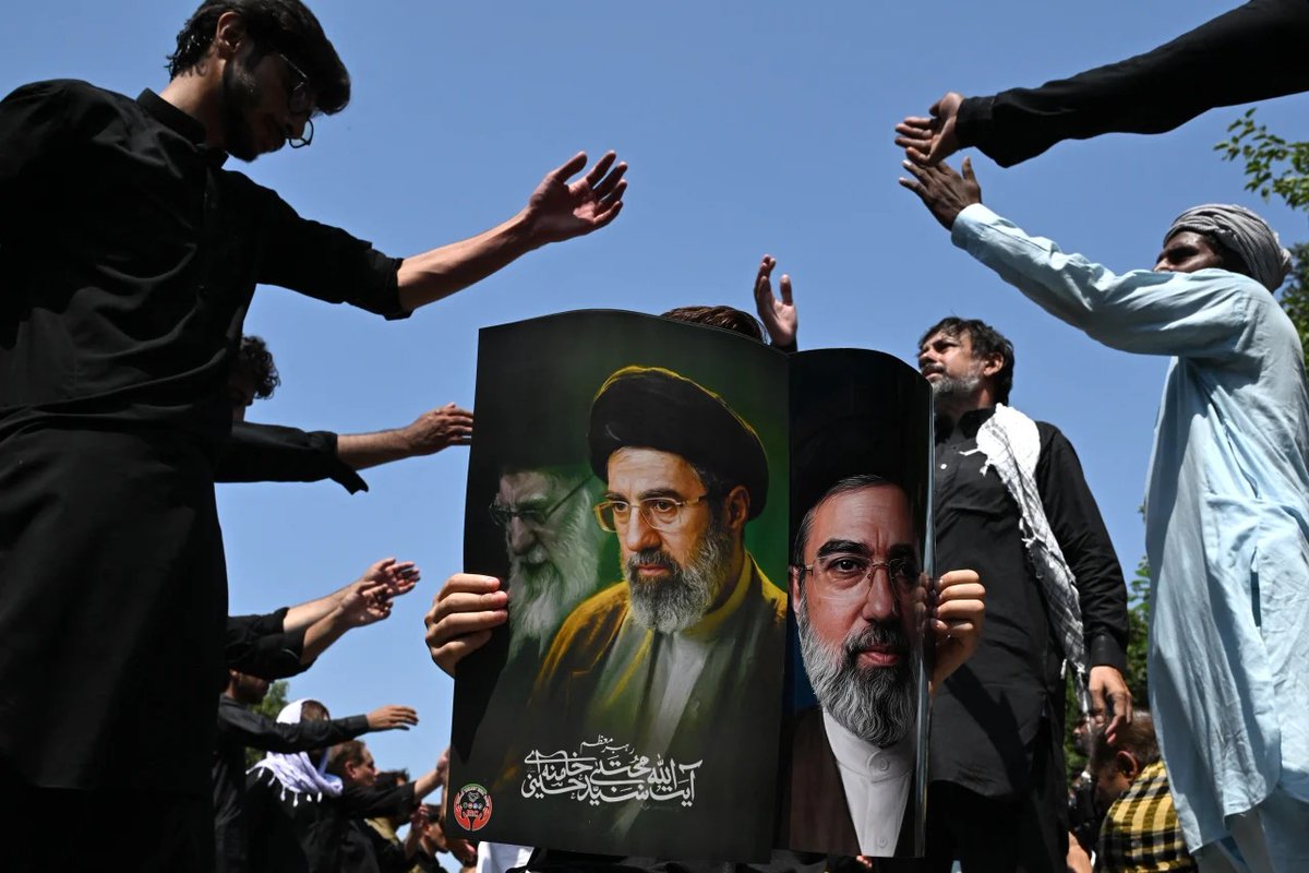 MarioNawfal's tweet photo. 🇮🇷🇺🇸🇮🇱 After Khamenei's assassination, Iran still attempts to project strength.

4 months after a U.S.-Israeli airstrike killed Supreme Leader Khamenei on day one of the Iran war, Iran's President Pezeshkian is calling it "deep grief" and "martyrdom."

But he vows resilience: "Not the end of the road, but the beginning of a new chapter of unity."

Massive funeral processions planned July 4-9 across Tehran, Qom, Mashhad, and even Iraq's holy cities, a show of strength amid the power vacuum and shaky ceasefire talks.

Source: CNN / Writer: Lucas