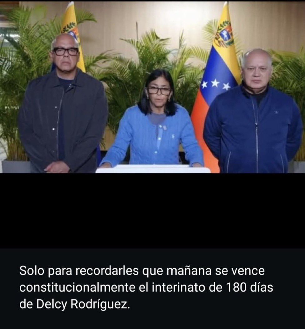 lilianaf523's tweet photo. 🚨PENDIENTES VENEZUELA‼️
Viernes 3 de julio vence el plazo de 3 meses y la prórroga de 3 meses más, que establece la Constitución para declarar la ausencia absoluta de la presidencia de la república de Nicolás Maduro, preso en Nueva York, y convocar a elecciones antes de los 30 días siguientes.