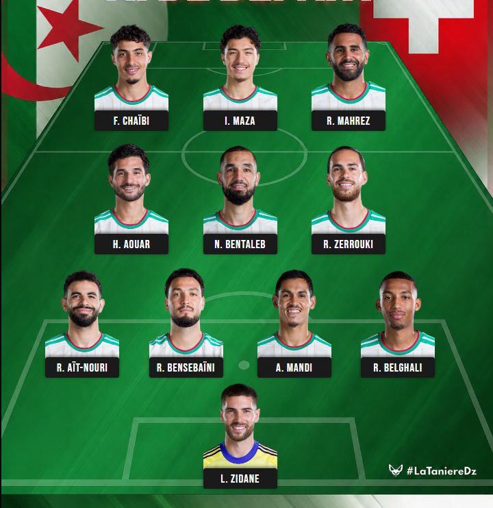 LaTaniereDZ's tweet photo. Le XI face à la Suisse sera vraisemblablement celui-là ⬇️ https://t.co/TOp02818cT