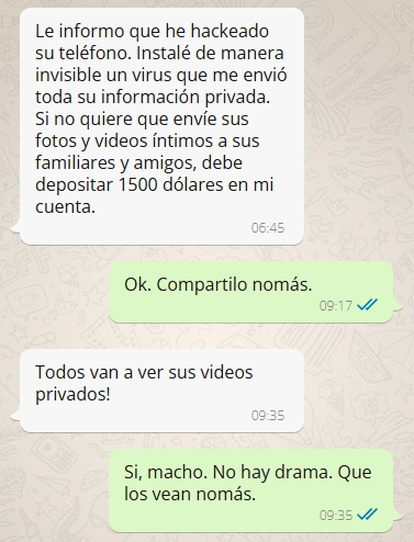 caalf01's tweet photo. Si el imbécil este supiera que no estoy en edad de grabarme teniendo "videos íntimos" (no lo hice hace 40 años, cuando era joven) no perdería el tiempo con estos mensajes. Además mirá si voy a grabar videos ahora que el "amigo" tiene voluntad propia y hace lo que él quiere y no lo que quiero yo...🙄😜