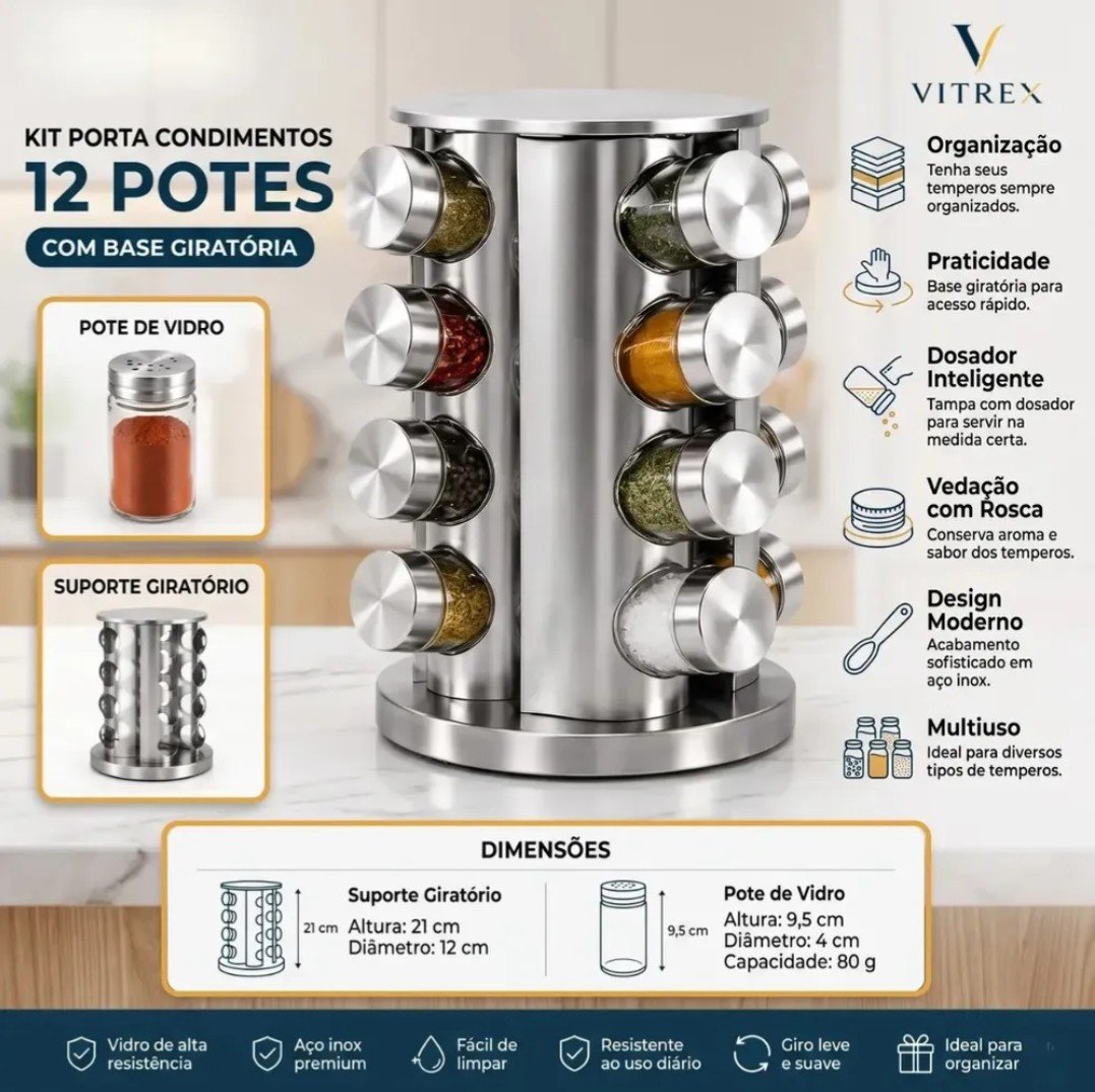 querocafe_promo's tweet photo. 🌶️ Organize sua cozinha com muito estilo!

🧂 Kit Porta Temperos Vitrex com 12 Potes de Vidro e Base Giratória

💰 Por apenas R$ 50,99 no Pix

👇 Compre aqui 🛒
https://t.co/5CwU2Qv7JO https://t.co/qYtSgvlb8m
