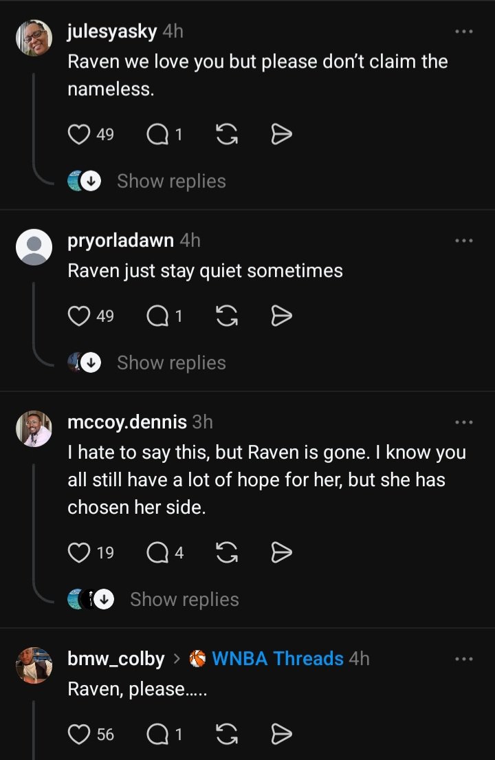 shooter4_22's tweet photo. Black folks just up disowned Raven Johnson, all because she simply congratulated Caitlin Clark for being a starter in the WNBA All-Star game.

SMH.... https://t.co/Bu9ZzpeIW2