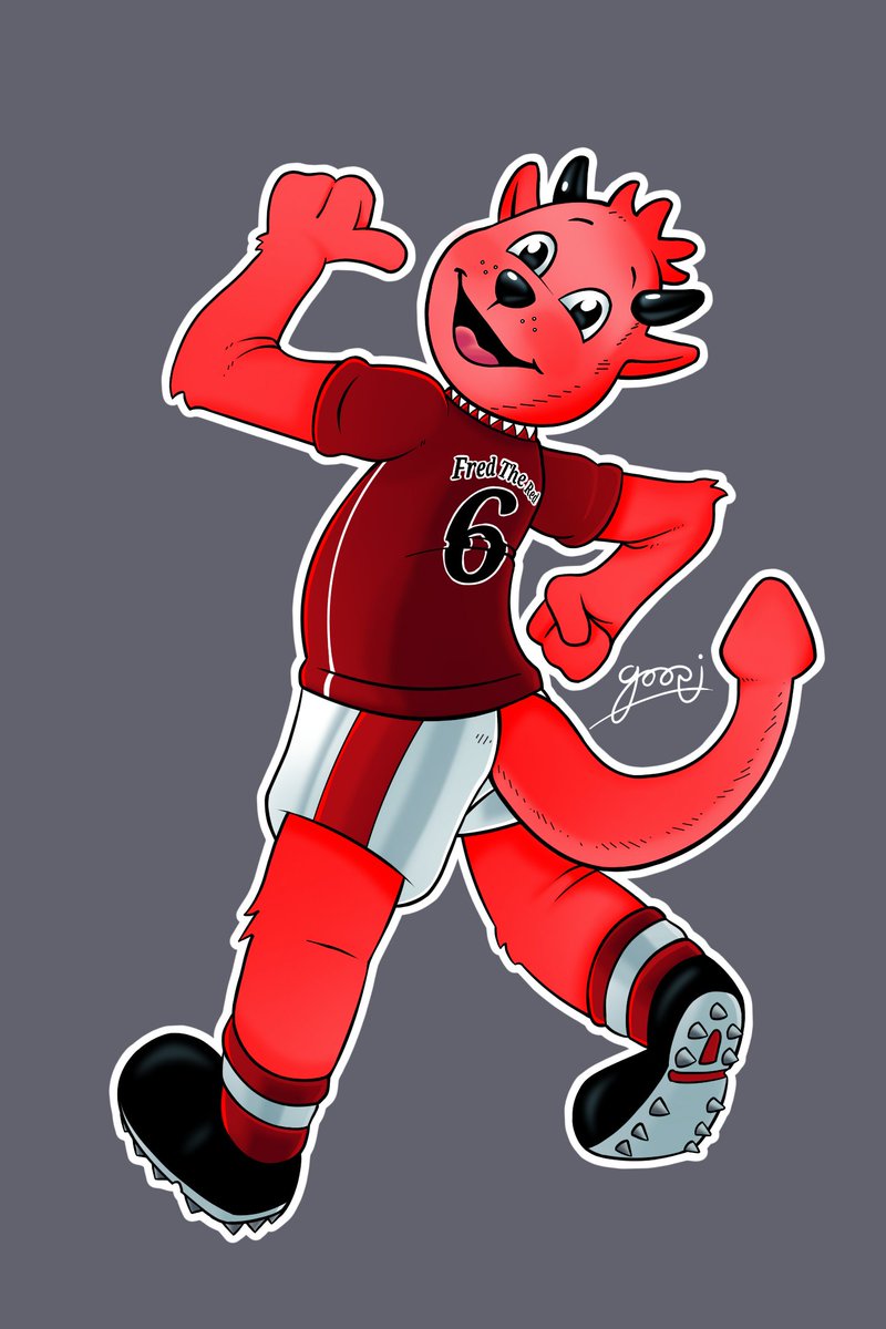 real_Goopi's tweet photo. Fred The Red ( Artistic interpretation )
#FootballTwitter #FootballX #mascots https://t.co/SSPn9ORMgj