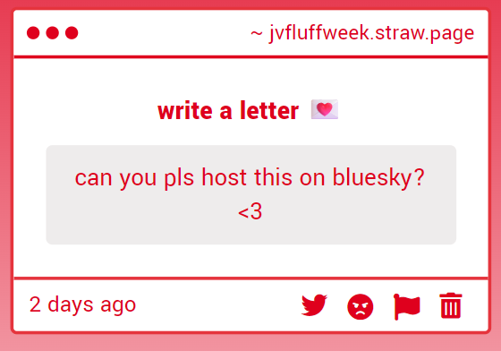 jayvikfluffweek's tweet photo. It grieves us greatly to be the bearers of unfortunate news. Owing to the little time at our disposal, we shall regrettably be unable to host this Fanweek on any other account. Would that it were otherwise, but such a venture lies beyond our present means 💔 https://t.co/fJMjWhAMs3