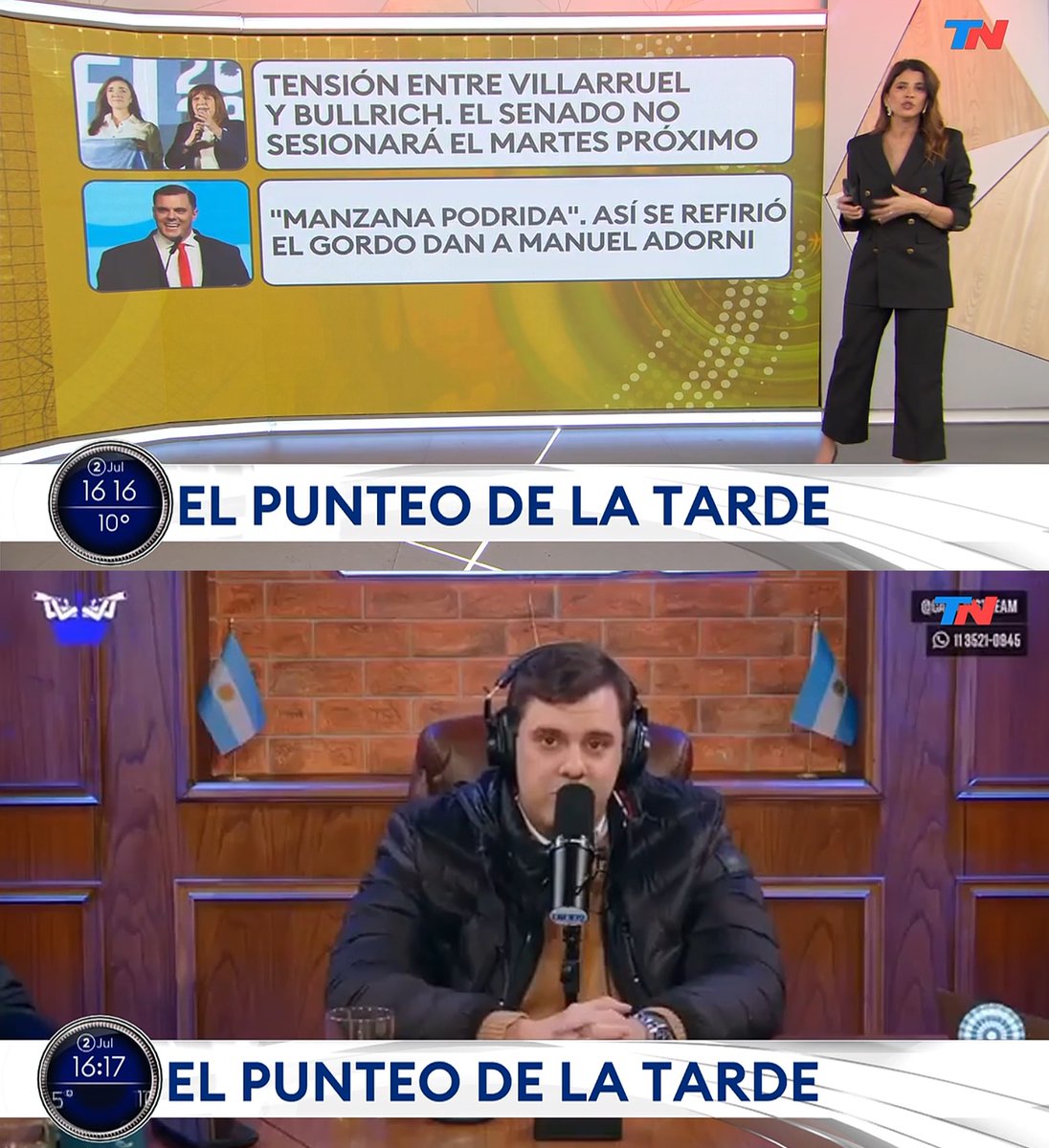MauroFdz's tweet photo. 🔥 ESCALA EL BLENDER GATE | En TN se hicieron eco del descargo del Gordo Dan contra Augusto Marini calificandolo como una "manzana podrida" igual que Adorni. https://t.co/AkMCmtyA3n